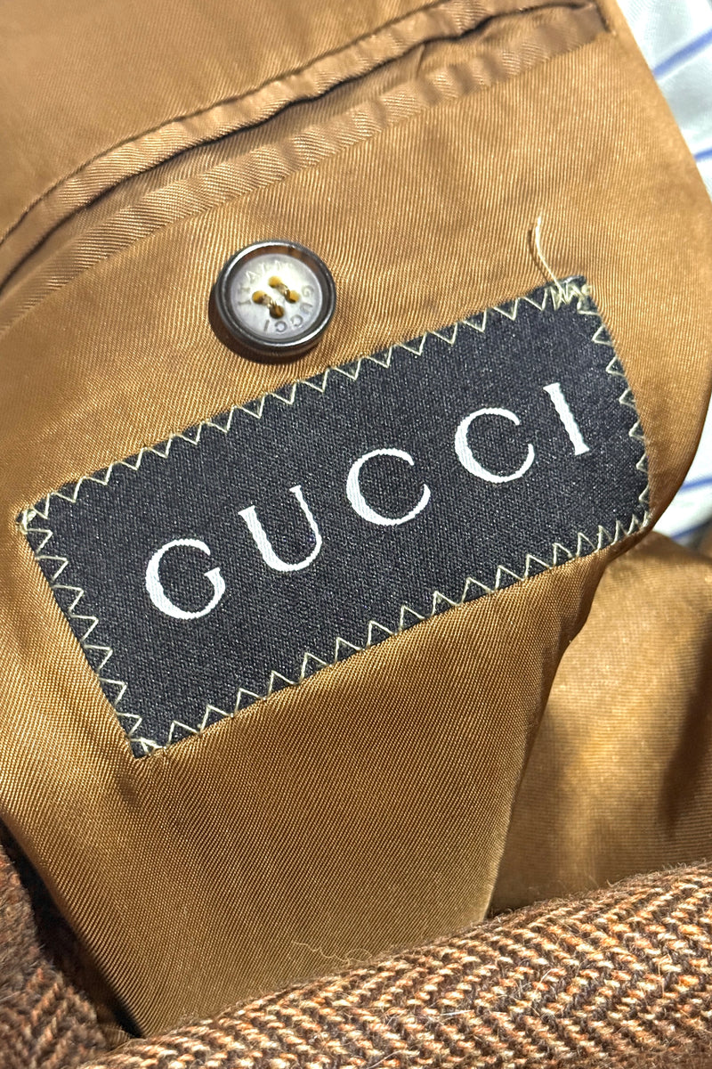1990'S GUCCI BY TOM FORD MADE IN SWITZERLAND HOPSACK HERRINGBONE