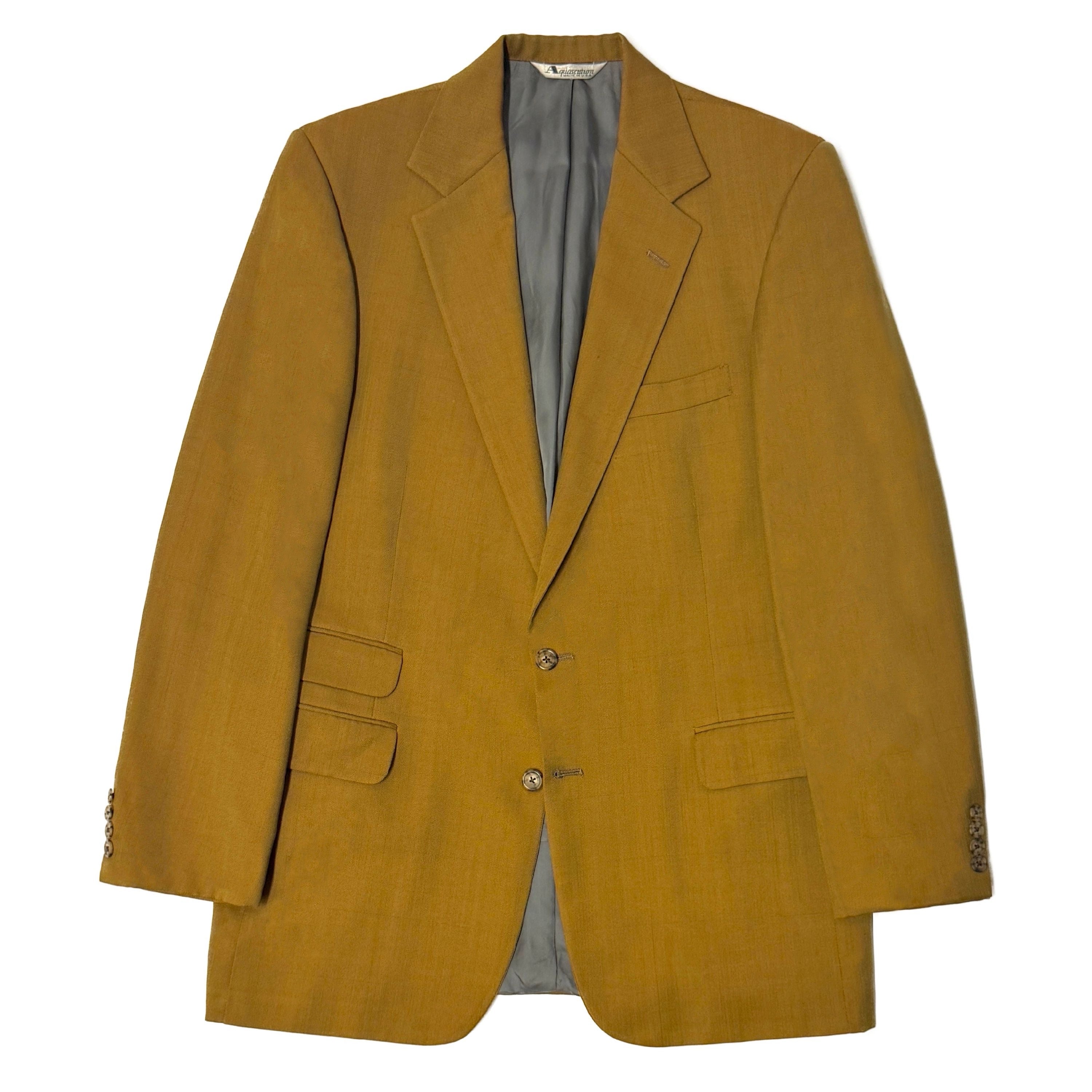 1990 S AQUASCUTUM UNION MADE IN CANADA GOLD HERRINGBONE SUIT