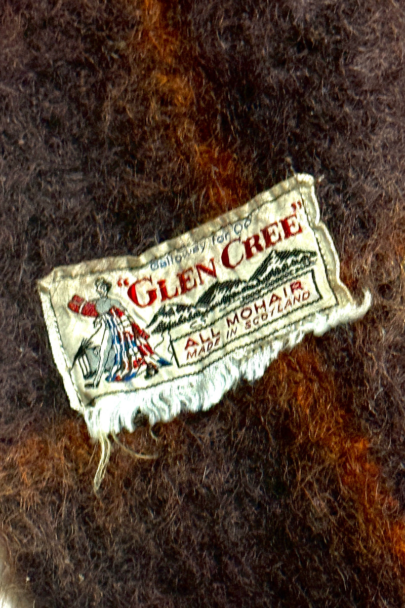 1960'S GLEN CREE MADE IN SCOTLAND 100% MOHAIR WOOL TARTAN PLAID 45