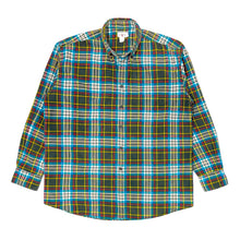 Load image into Gallery viewer, 1990’S J CREW OARMAN PLAID PRINT CORDUROY FLANNEL L/S B.D. SHIRT X-LARGE
