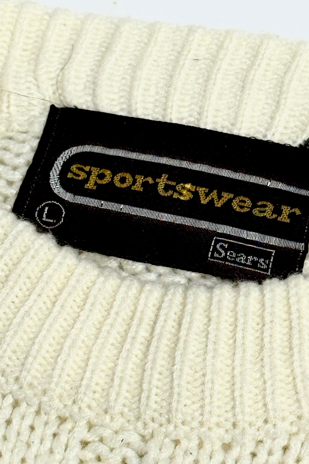 1970’S SEARS MADE IN USA CABLE KNIT CREWNECK SWEATER LARGE