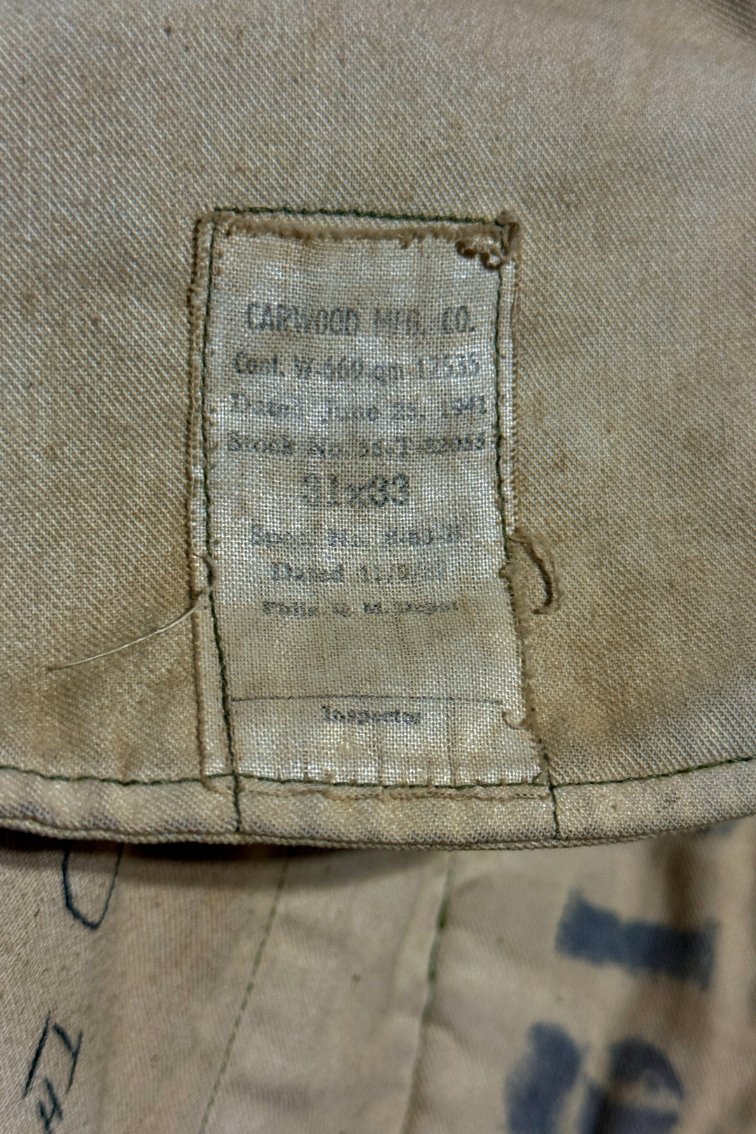 1940’S US ARMY CARWOOD MFG MADE IN USA OLIVE DRAB WOOL TROUSER PANTS 30 X 32