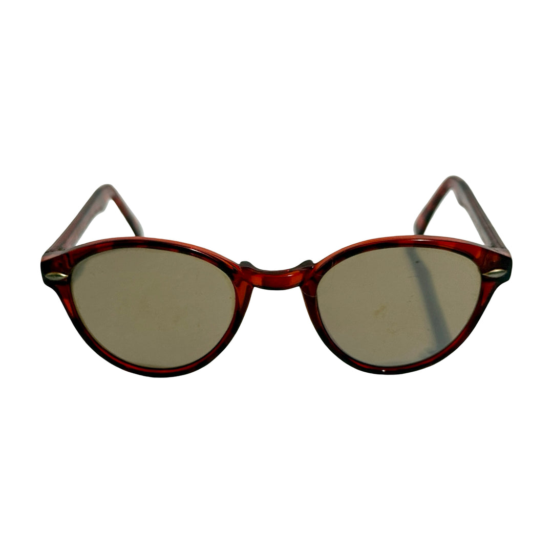 1970’S PANTO / KEYHOLE TORTOISE SHELL ACETATE SMOKE LENSE SUNGLASSES