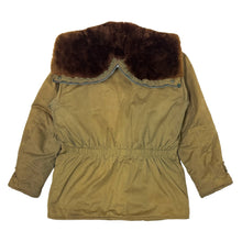 Load image into Gallery viewer, 1940’S HERCULES MADE IN USA FADED &amp; REPAIRED N-3B OLIVE DRAB SPLIT HOODED PARKA LARGE
