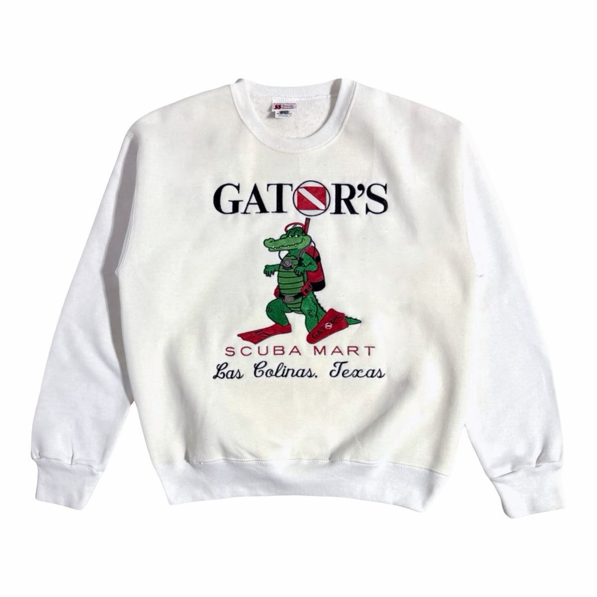 Gator's Scuba Mart embroidered crewneck sweatshirt front
