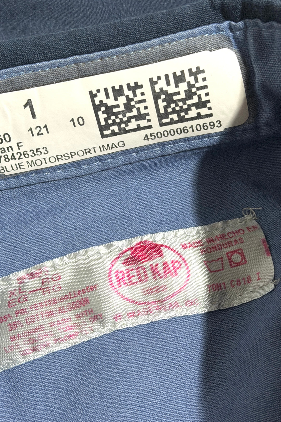 2000’S RED KAP THRASHED TWO TONE TWILL WORK L/S B.D. SHIRT X-LARGE