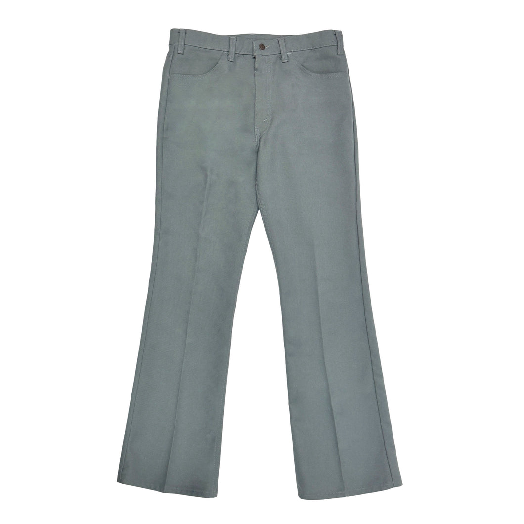 1970'S LEVI'S 517 STAPREST GREY COWBOY CUT PANTS 32 X 30