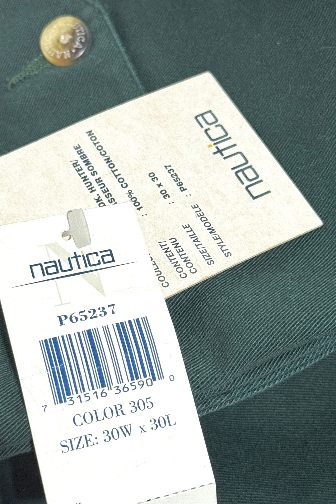 1990’S DEADSTOCK NAUTICA “CLIPPER PANT” HIGH WAISTED PLEATED CUFFED CHINOS 30 X 30