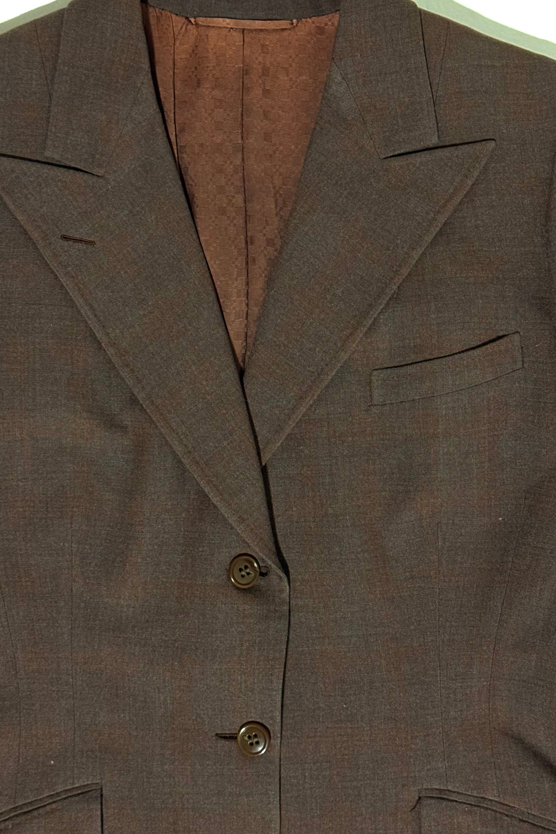 1950’S CHARLES H. ANDERSON MADE IN USA BROWN PLAID WOOL CHICAGO BESPOKE EQUESTRIAN RIDING HACKING JACKET WOMEN’S MEDIUM