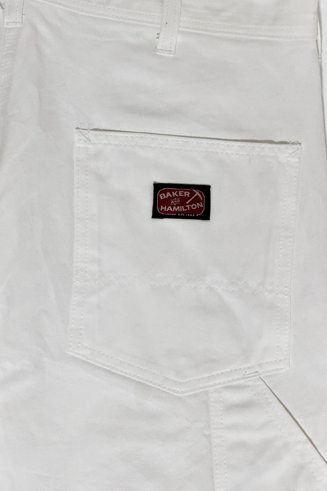 1990’S BAKER &amp; HAMILTON MADE IN USA WHITE PAINTER CARPENTER WORKWEAR PANTS 36 X 34