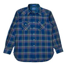 Load image into Gallery viewer, 1990’S PENDLETON MADE IN THE USA PLAID FLANNEL WESTERN L/S B.D. SHIRT LARGE
