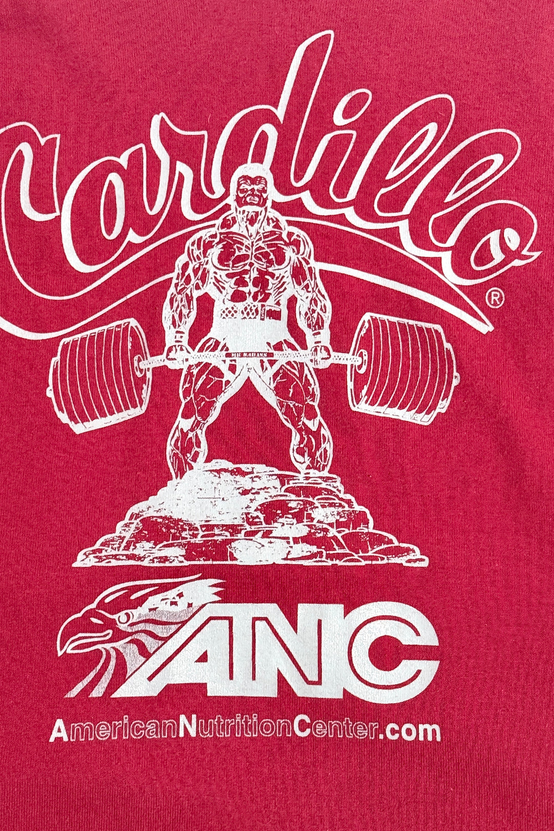 1990’S CARILLO POWER LIFTING GYM MADE IN USA CROPPED FOOTBALL JERSEY SHIRT XXL