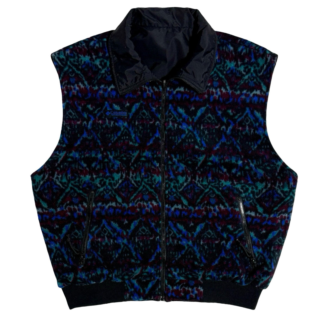 1990’S COLUMBIA SHERPA FLEECE REVERSIBLE HIKING VEST JACKET LARGE