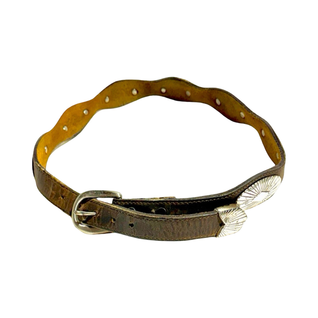Justin concho leather belt full view