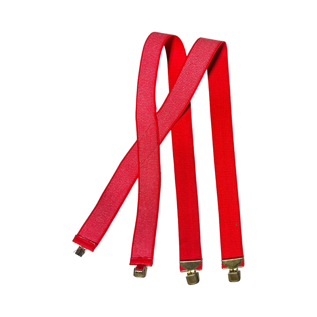 1990’S MADE IN USA RED ELASTIC BRASS CLOSURE BRACES