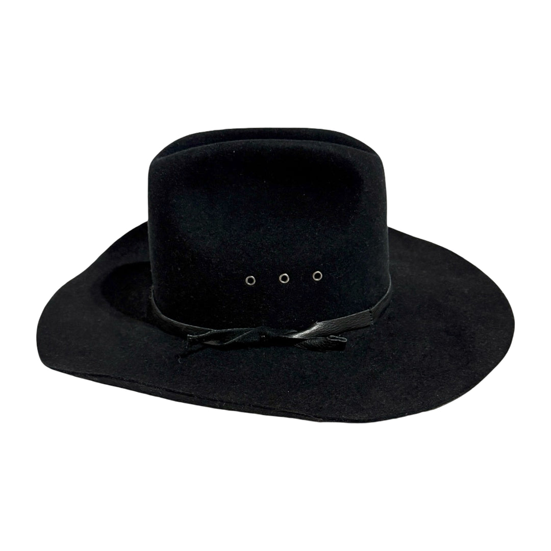 1990’S STETSON MADE IN USA “TYLER” BLACK XXXX BEAVER WOOL FELT COWBOY HAT 7 1/4