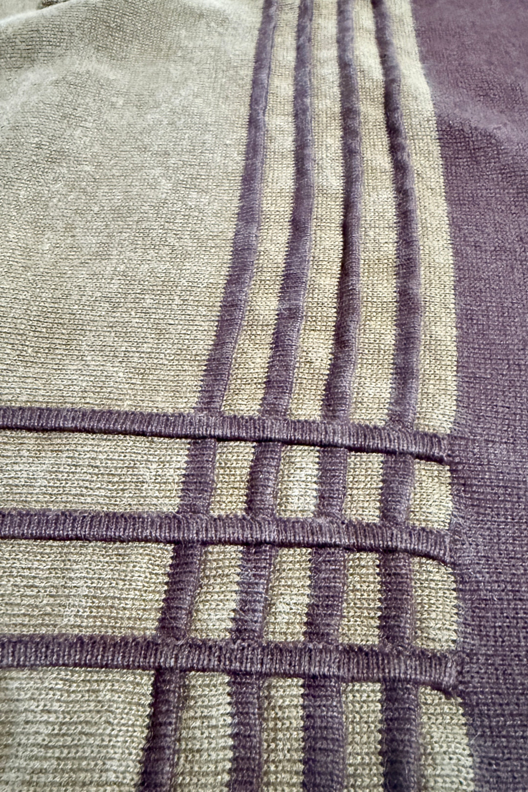 1950’S FRANK LLOYD WRIGHT WINDOWPANE MADE IN USA CROPPED KNIT S/S POLO SHIRT LARGE