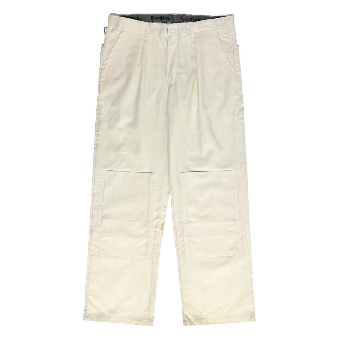 1990’S DEADSTOCK BJÖRNKLÄDER MADE IN SWEDEN PLEATED DOUBLE KNEE CARPENTER PAINTER PANTS 36 X 30