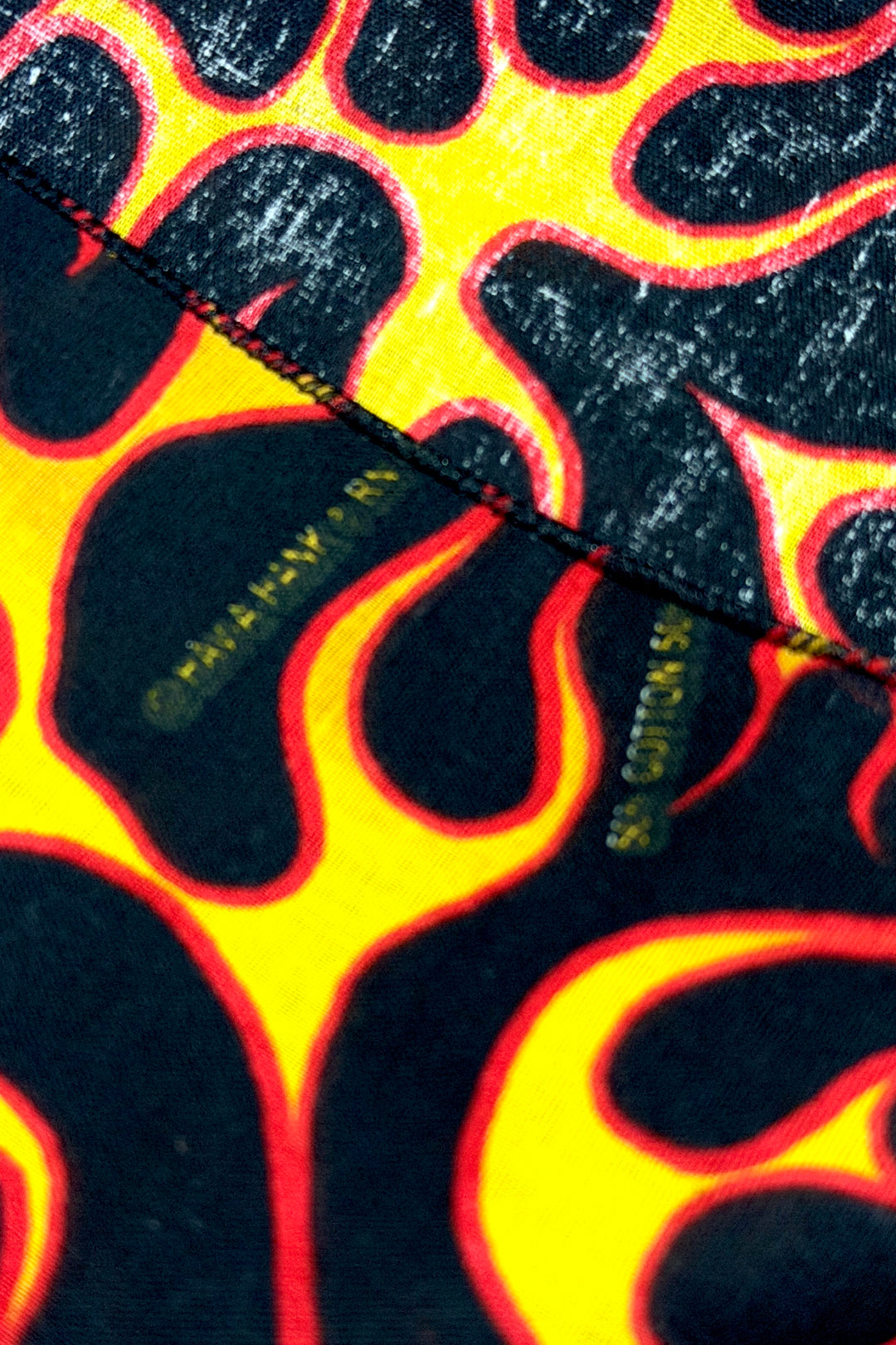 1990’S DEADSTOCK HAVAHANK MADE IN USA FLAMES PRINT COLORFAST BANDANA