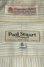 Cargar imagen en el visor de la galería, 1980’S PAUL STUART MADE IN USA STRIPED L/S B.D. SHIRT X-LARGE
