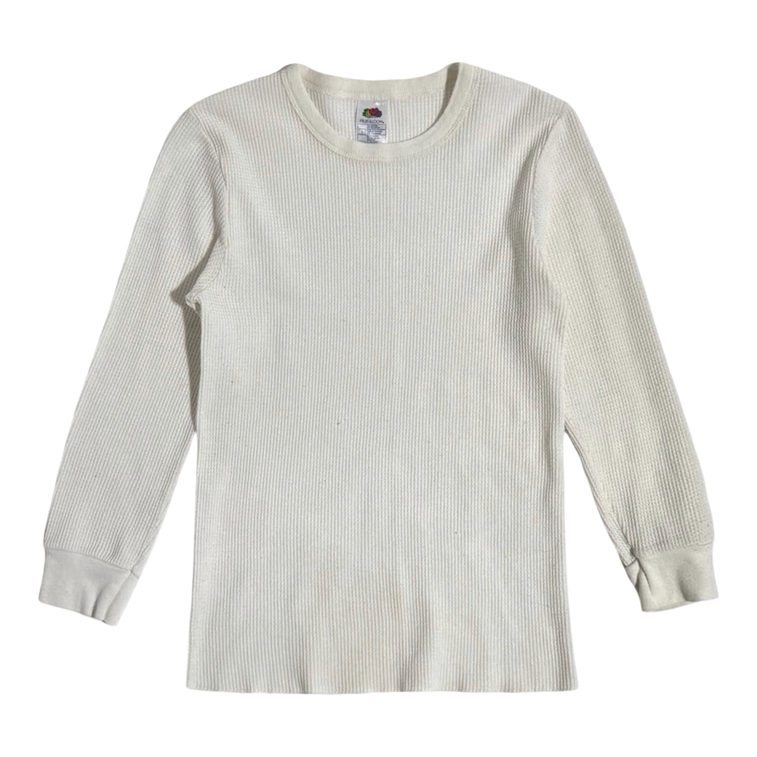 1990’S FRUIT OF THE LOOM WAFFLE KNIT L/S THERMAL SHIRT LARGE