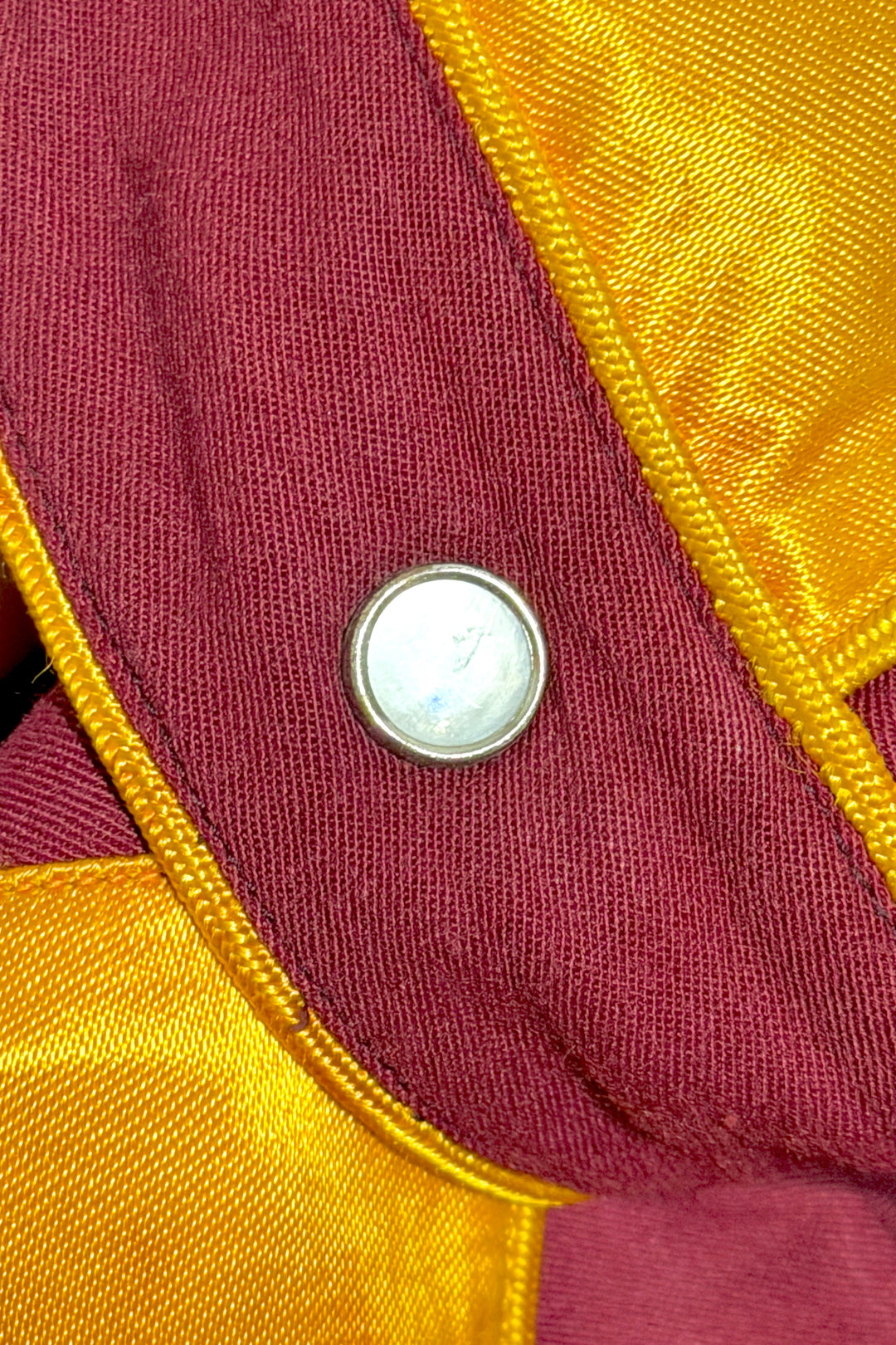 1950’S CLEMBO MADE IN USA “RUM RIVER SADDLE CLUB” CHAINSTITCHED SATIN CONTRAST YOKE GABARDINE WESTERN MOTHER OF PEARL SNAP L/S B.D. SHIRT X-LARGE