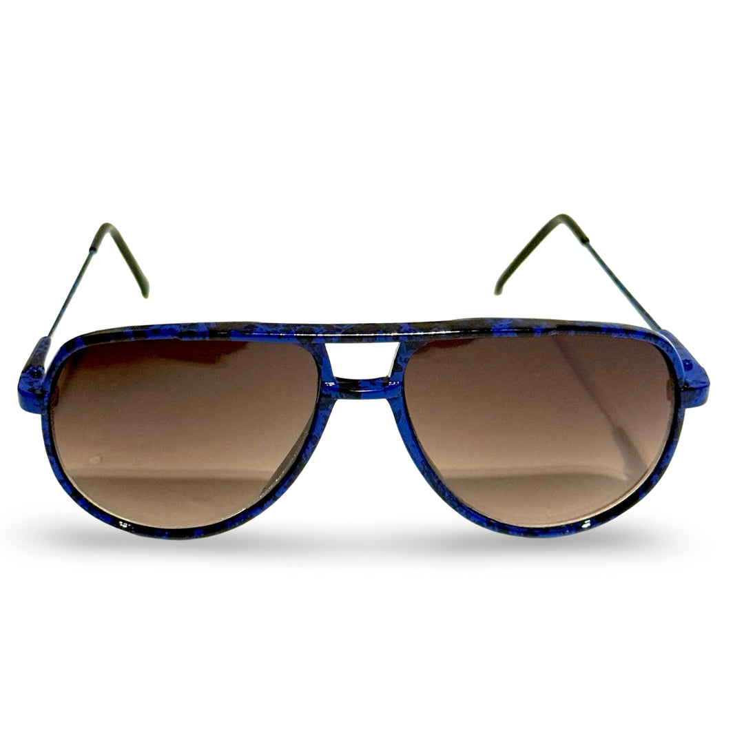 1970’S OCEAN MARBLED ACETATE HAVANA LENSE AVIATOR SUNGLASSES