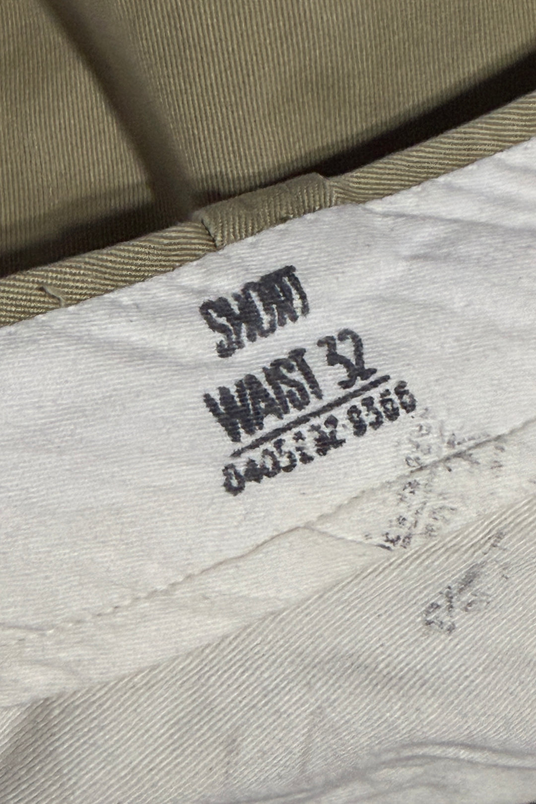 1950’S US ARMY MADE IN USA TYPE-1 PLEATED COTTON KHAKI TWILL 8” SHORTS 32