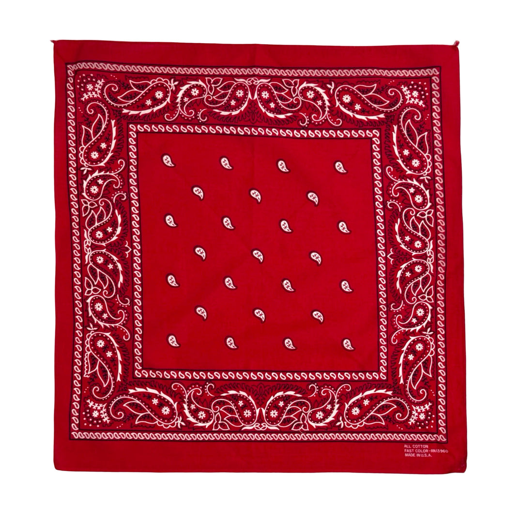 1970’S PARIS MADE IN USA RED PAISLEY BANDANA