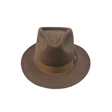 Load image into Gallery viewer, 1980’S GOLDEN GATE HAT COMPANY MADE IN USA INDIANA JONES RAIDERS OF THE LOST ARK FELT HAT X-LARGE
