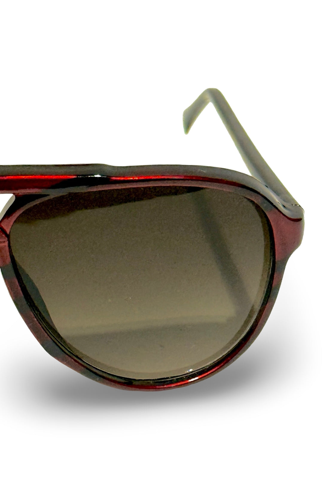 1970’S MOHOGANY MARBLE ACETATE FRAME SMOKE LENSE AVIATOR SUNGLASSES