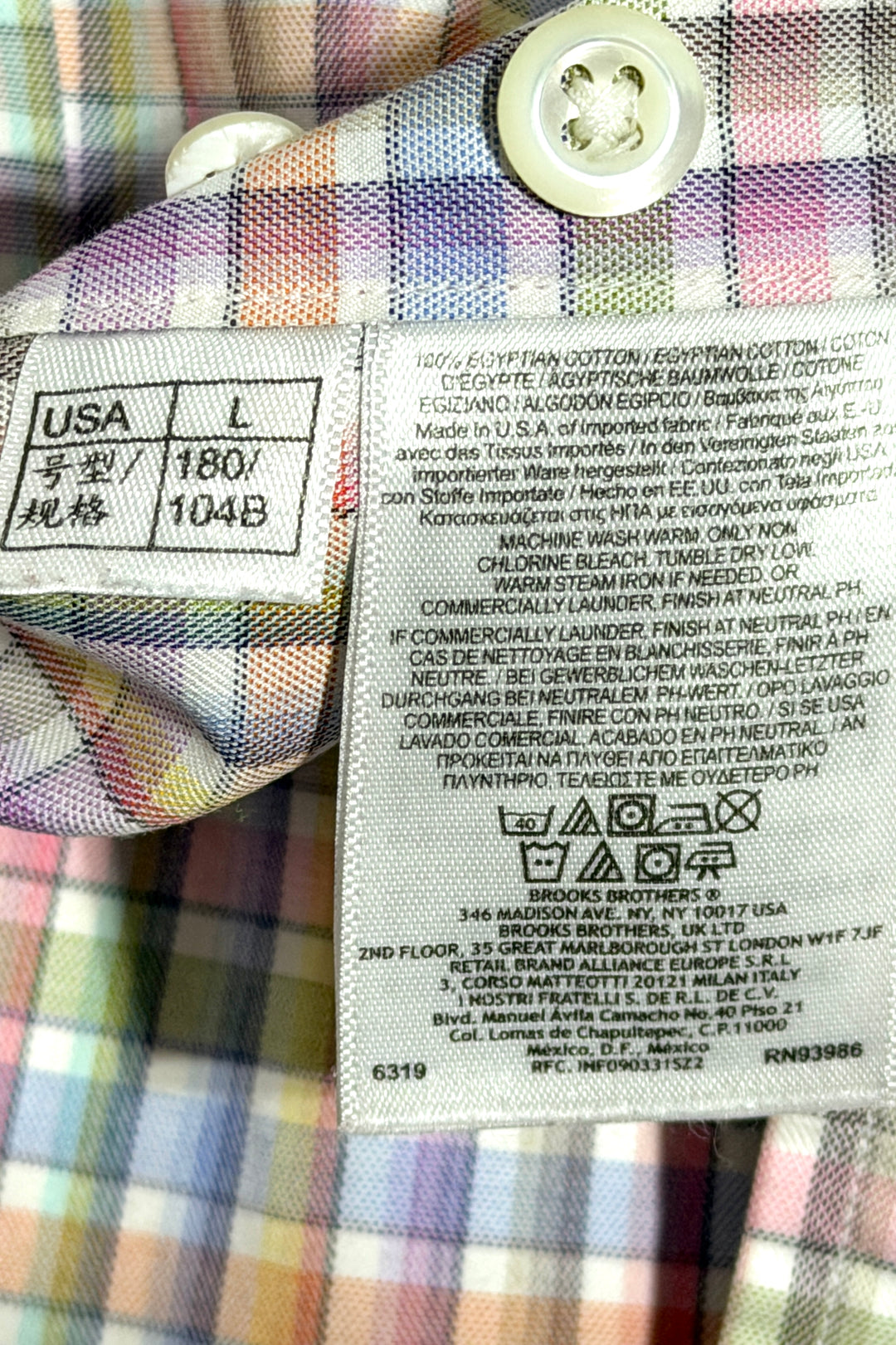 2000’S BROOKS BROTHERS COUNTRY CLUB MADE IN USA ITALIAN EGYPTIAN COTTON WOVEN GRADIENT OXFORD CLOTH L/S B.D. SHIRT LARGE
