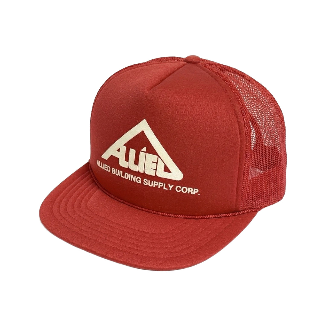1970’S ALLIED BUILDING SUPPLY CONSTRUCTION RED FOAM & MESH TRUCKER HAT