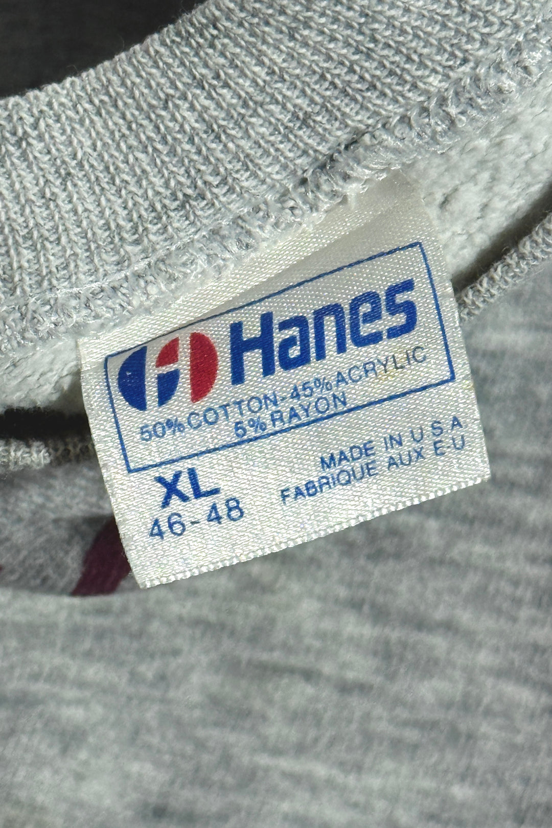 1980’S VALLEY VIKINGS MADE IN USA RAGLAN SLEEVE FLEECE CREWNECK SWEATER X-LARGE