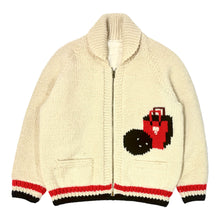 Load image into Gallery viewer, 1950’S BOWLING COWICHAN MADE IN CANADA CROPPED LINED KNIT WOOL CARDIGAN SWEATER JACKET MEDIUM
