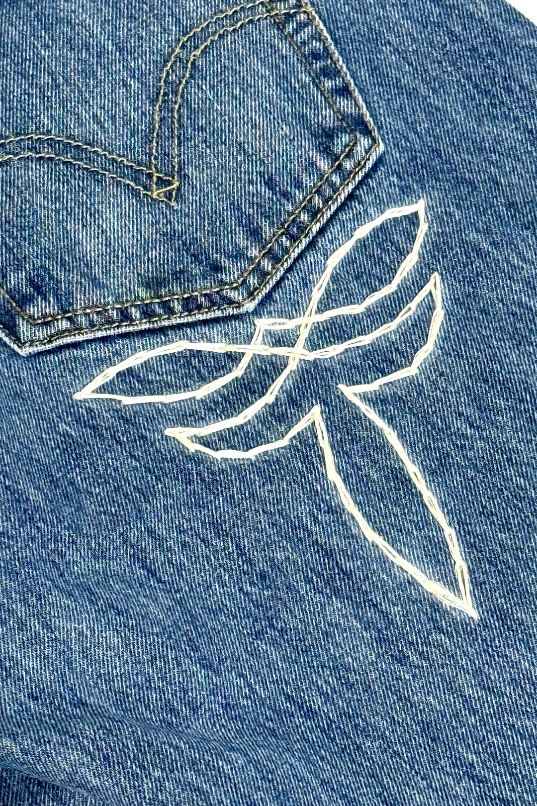 MASK X LEVI’S 501XX WESTERN HAND CHAINSTITCHED LIGHT WASH DENIM JEANS 34 X 30