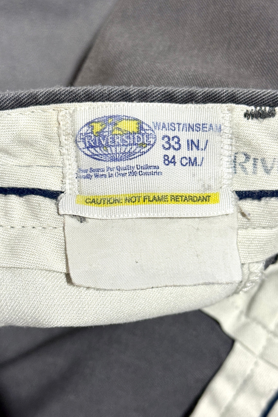 1990’S RIVERSIDE MASTER BILT MADE IN USA FADED & THRASHED COCA COLA WORKWEAR CUT OFF CHINOS 32 X 26