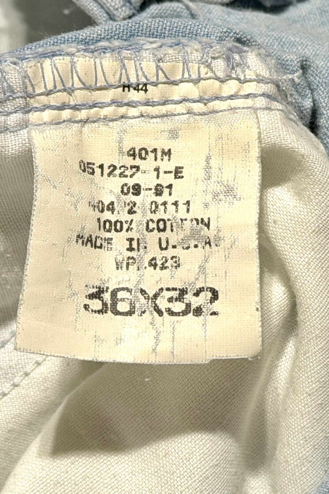 1980’S DOCKERS MADE IN USA HIGH WAISTED PLEATED DENIM TROUSER PANTS 36 X 32