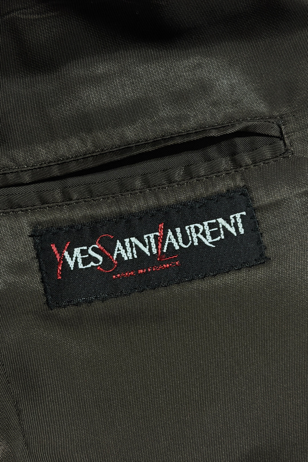 1970’S YVES SAINT LAURENT MADE IN FRANCE BROWN STRIPED WOOL 2 PIECE SUIT JACKET &amp; VEST 40R