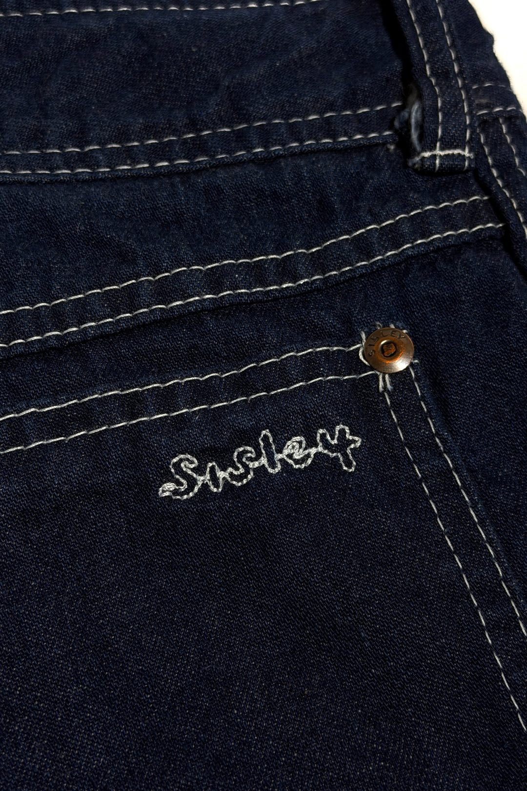 1970’S SISLEY WESTERNWEAR MADE IN FRANCE DARK DENIM HIGH WAISTED BOOTCUT JEANS 30 X 36
