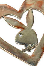 Load image into Gallery viewer, 1990’S PLAYBOY HEART THRASHED SILVERTONE BELT BUCKLE
