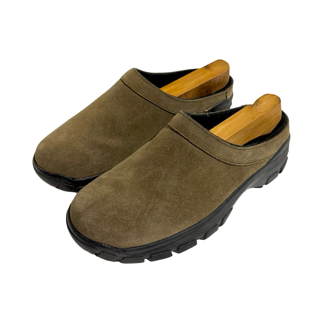 1990’S LANDS’ END SUEDE LEATHER HIKING MULE SHOE 9