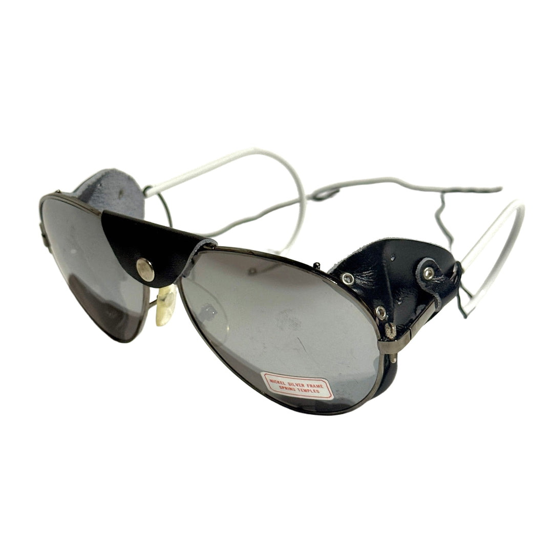 1970’S DEADSTOCK EXPLORER WRAPPED WIRE FRAME MIRRORED SMOKE LENSE AVIATOR SUNGLASSES