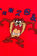 Load image into Gallery viewer, 1990’S CUSTOM CROSS STITCH ANGRY TAZ MADE IN USA S/S T-SHIRT SMALL
