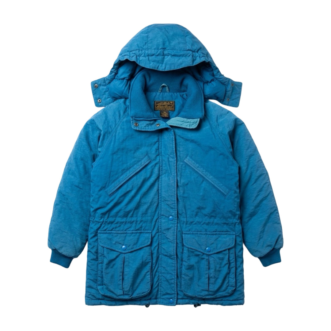 1990’S EDDIE BAUER QUILTED GOOSE DOWN HOODED PARKA JACKET SMALL