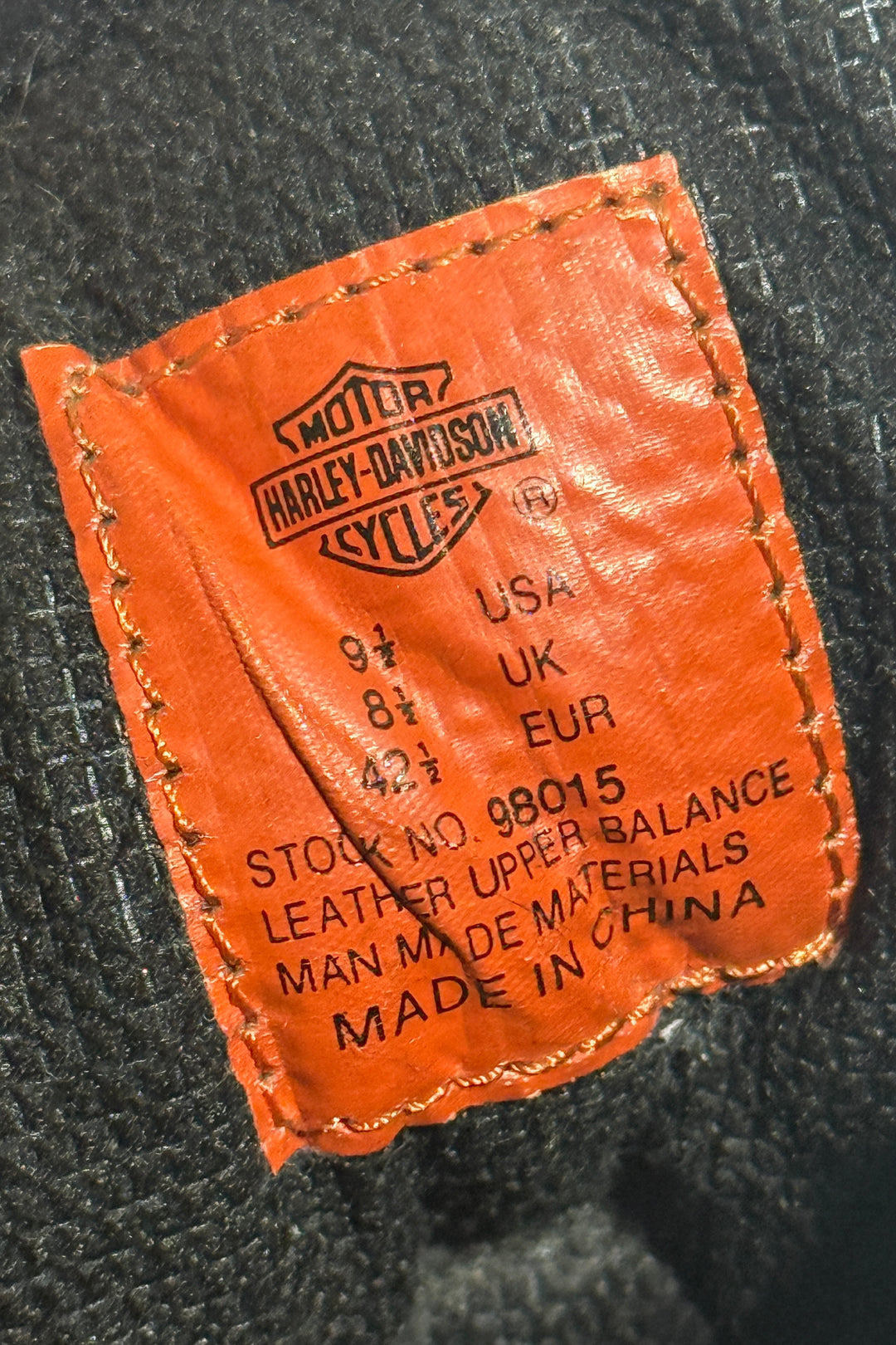 1990’S HARLEY-DAVIDSON REPAIRED LEATHER LUG SOLE MOTORCYCLE WORK BOOTS 9.5