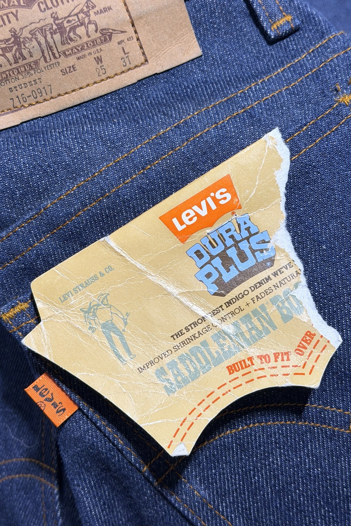 1970's Levi's Deadstock Saddleman 716 bootcut jeans 25 x 32