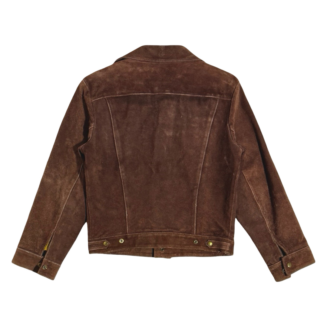 1960’S WESTERN MADE IN JAPAN ROUGH OUT SUEDE LEATHER TRUCKER JACKET LARGE