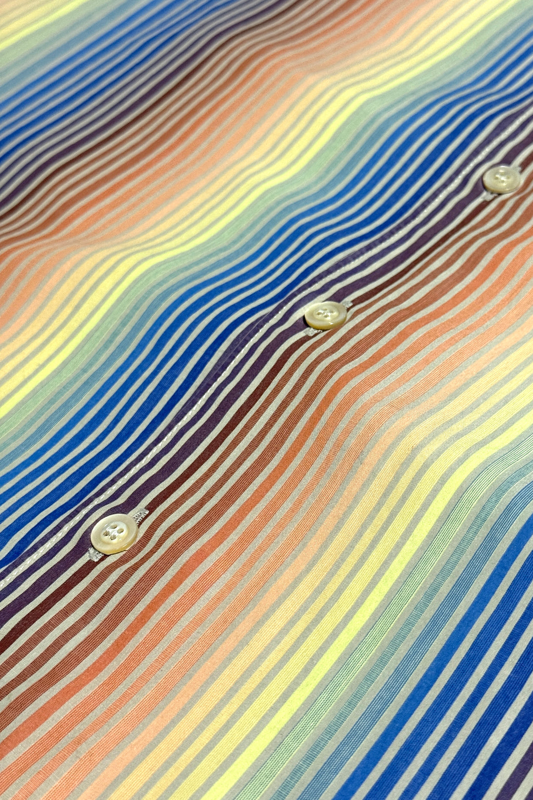 2000’S ERMENEGILDO ZEGNA MADE IN ITALY RAINBOW STRIPED L/S B.D. SHIRT X-LARGE