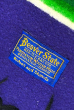 Load image into Gallery viewer, 1980’S PENDLETON BEAVER STATE MADE IN USA FRINGE WOOL 65” X 65” BLANKET
